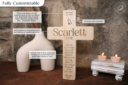 Personalized Baptism Cross Engraved With Name