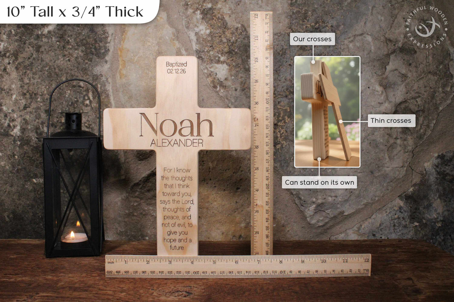 Personalized Baptism Cross Engraved With Name