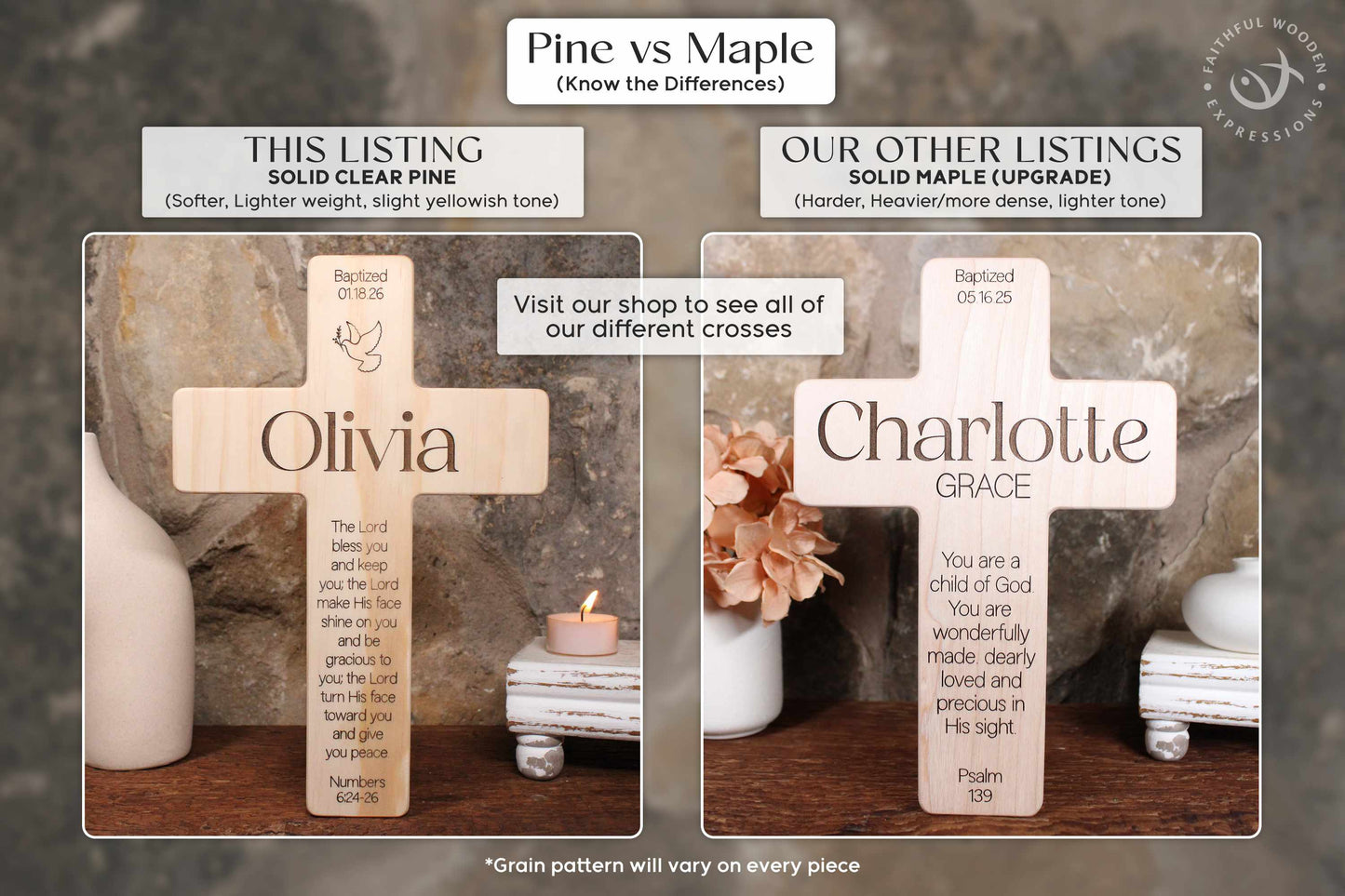 Personalized Baptism Cross Engraved With Name
