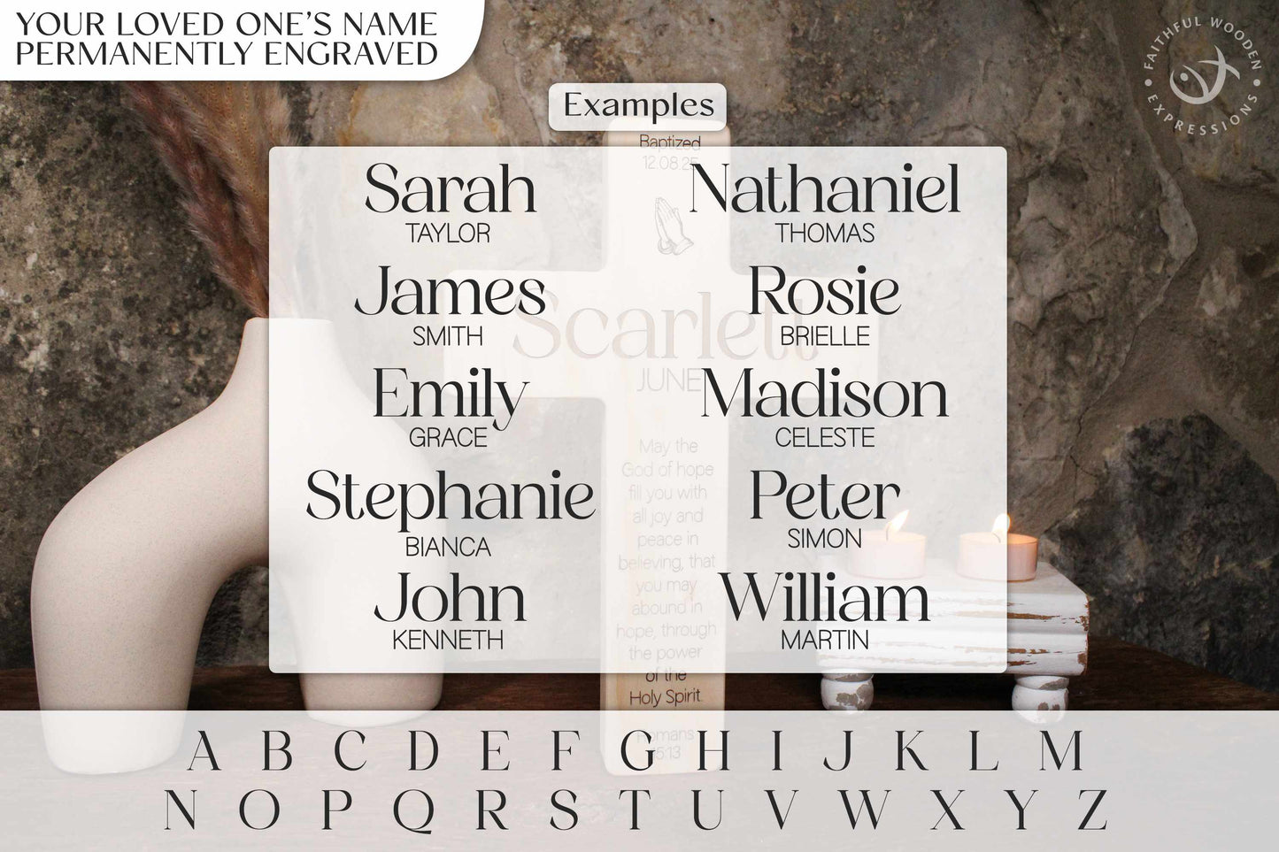 Personalized Baptism Cross Engraved With Name