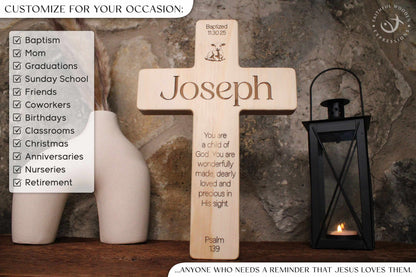 Personalized Baptism Cross Engraved With Name
