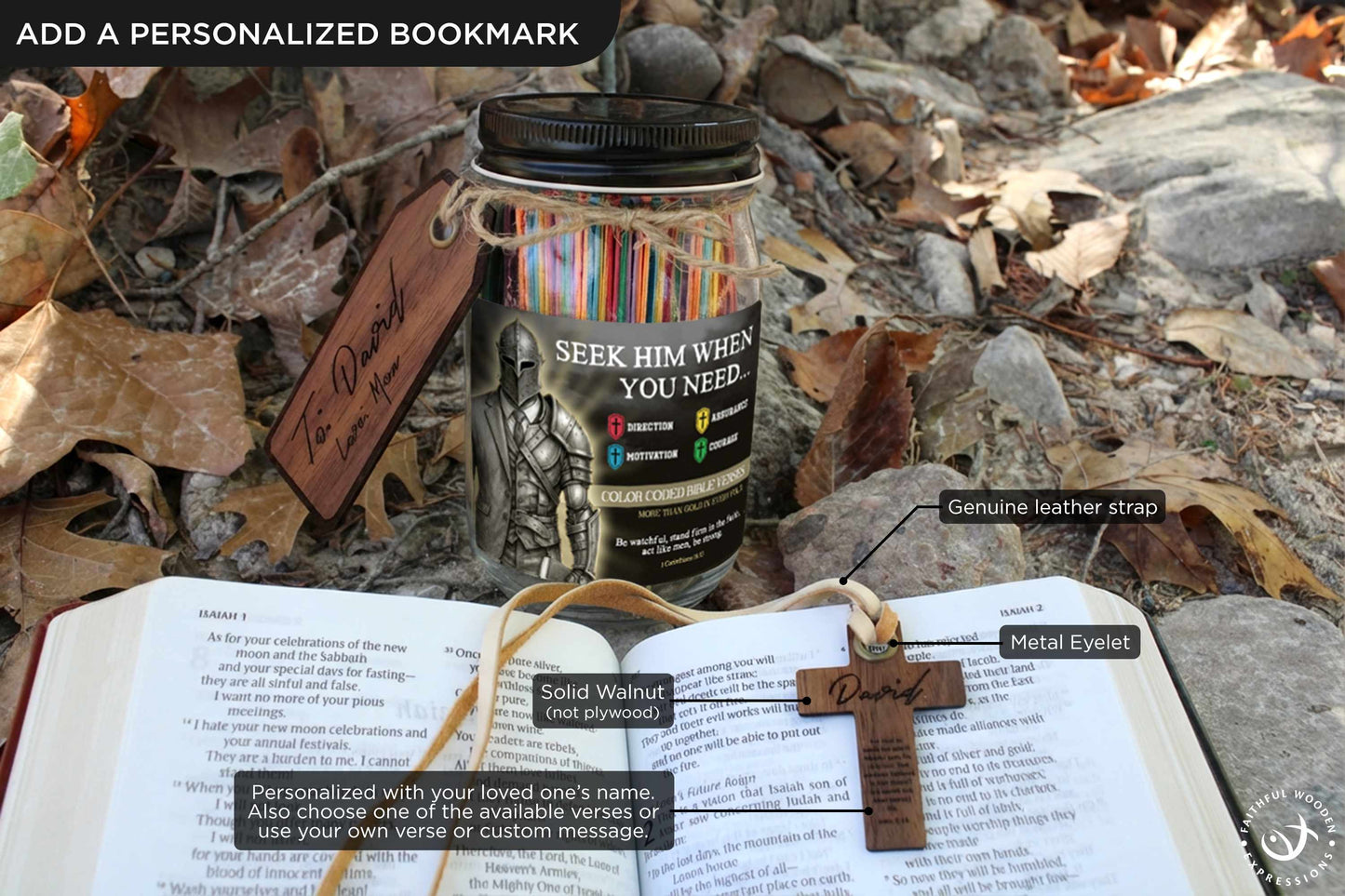 Christian Bible Verse Jar for Men - Color Coded Gift for Guidance Motivation and Assurance