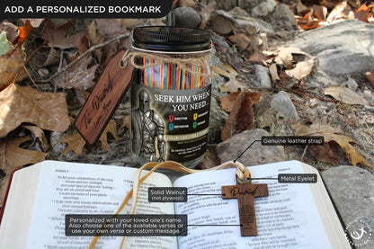 Christian Bible Verse Jar for Men - Color Coded Gift for Guidance Motivation and Assurance