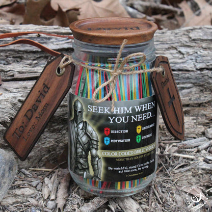 Christian Bible Verse Jar for Men - Color Coded Gift for Guidance Motivation and Assurance