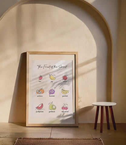 Fruit of the Spirit Print: Christian Scripture, Modern Kitchen Art (Digital Download)