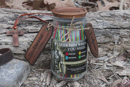 Christian Bible Verse Jar for Men - Color Coded Gift for Guidance Motivation and Assurance