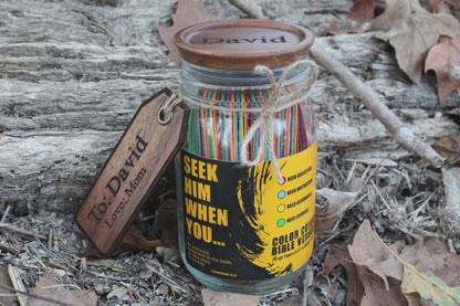 Christian Gift for Men – Color-Coded Bible Verse Jar for Guidance, Courage & Motivation