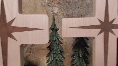 Standing Nativity Scene Christmas Cross Decoration