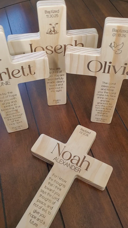 Personalized Baptism Cross Engraved With Name